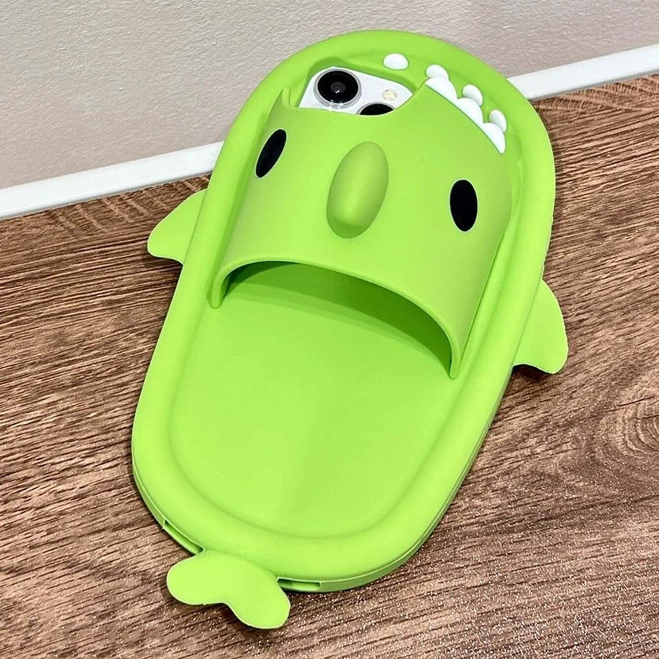 Green Shark Slippers Phone Case