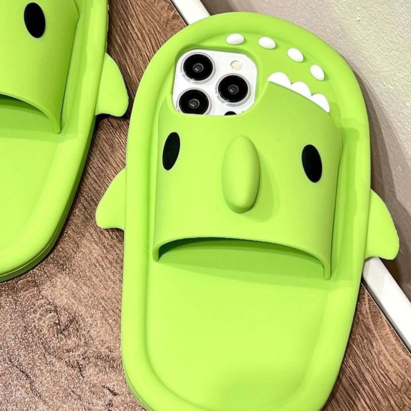 Green Shark Slippers Phone Case