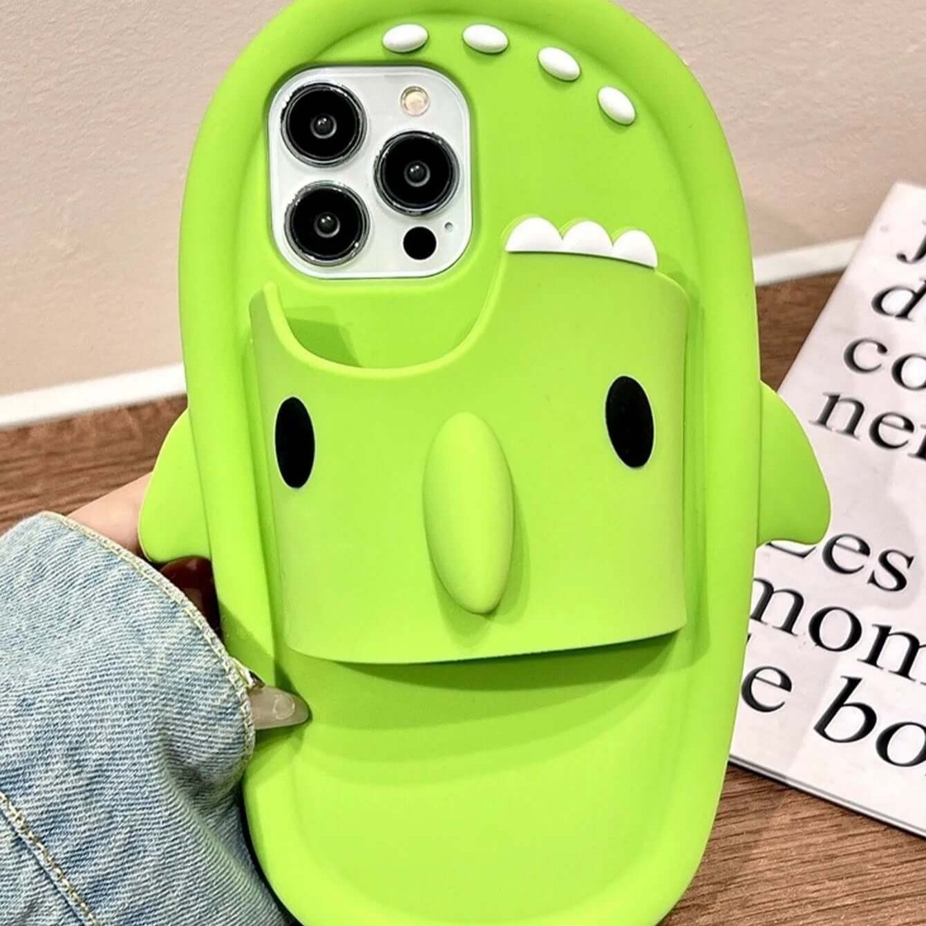 Green Shark Slippers Phone Case