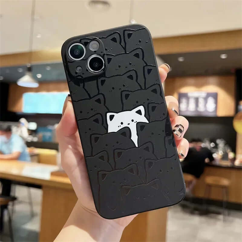 Hide and Seek Cat Phone Case black