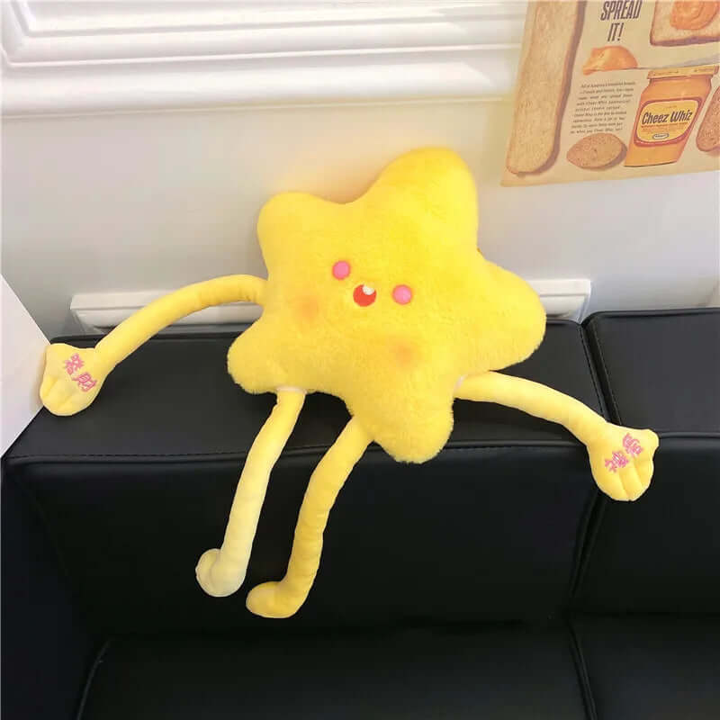 Kawaii Long Legs Stars Plush Bag yellow