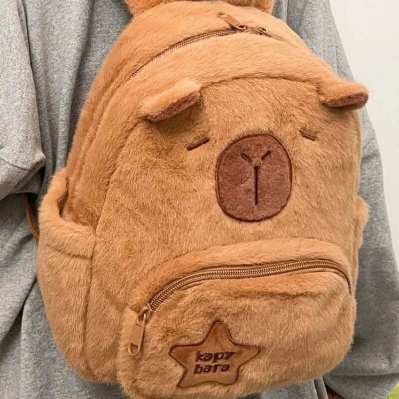 Kawaii Plush Backpack Capybara