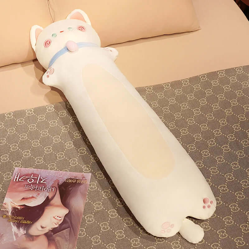 Long Kawaii Cat Plush white