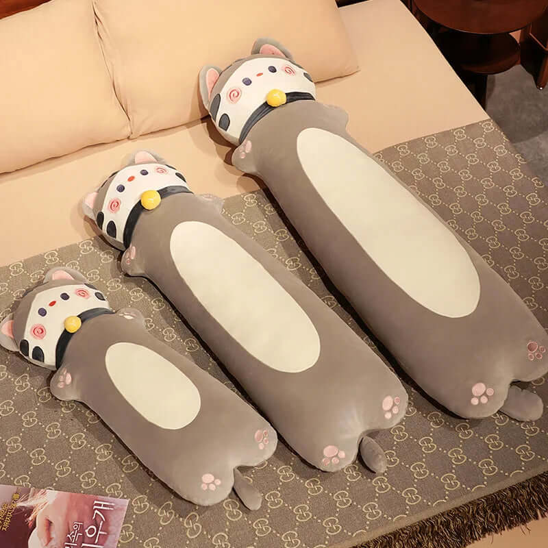 Long Kawaii Cats Plushies gray