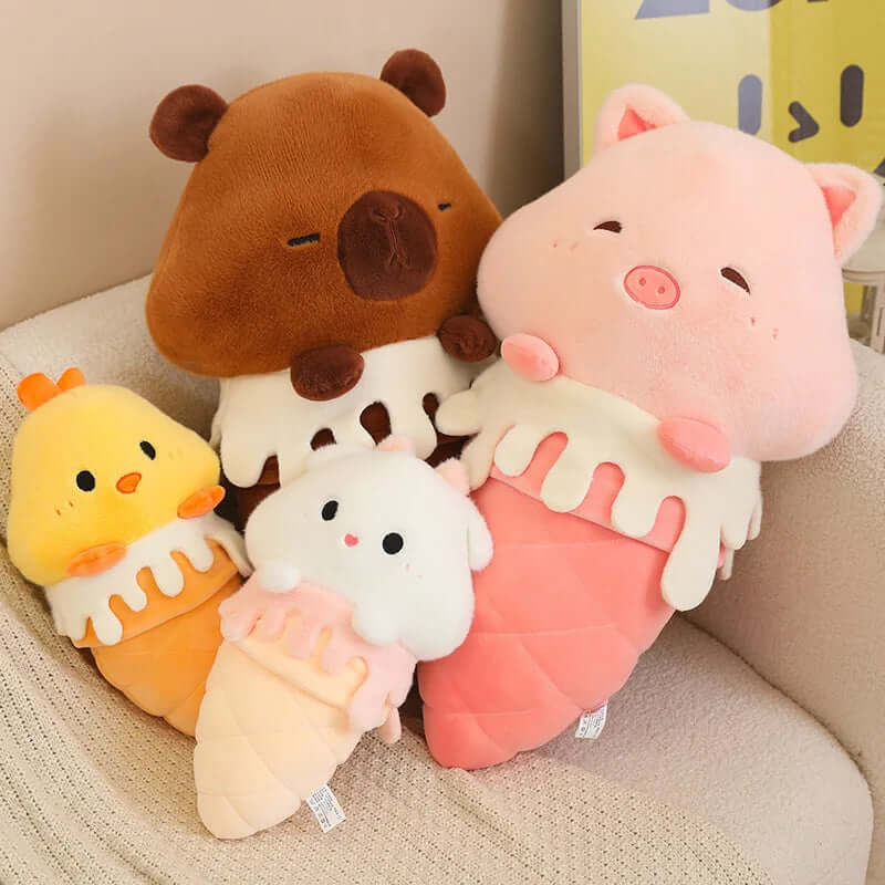 Plush Capybara Ice Cream with other ice cream plush