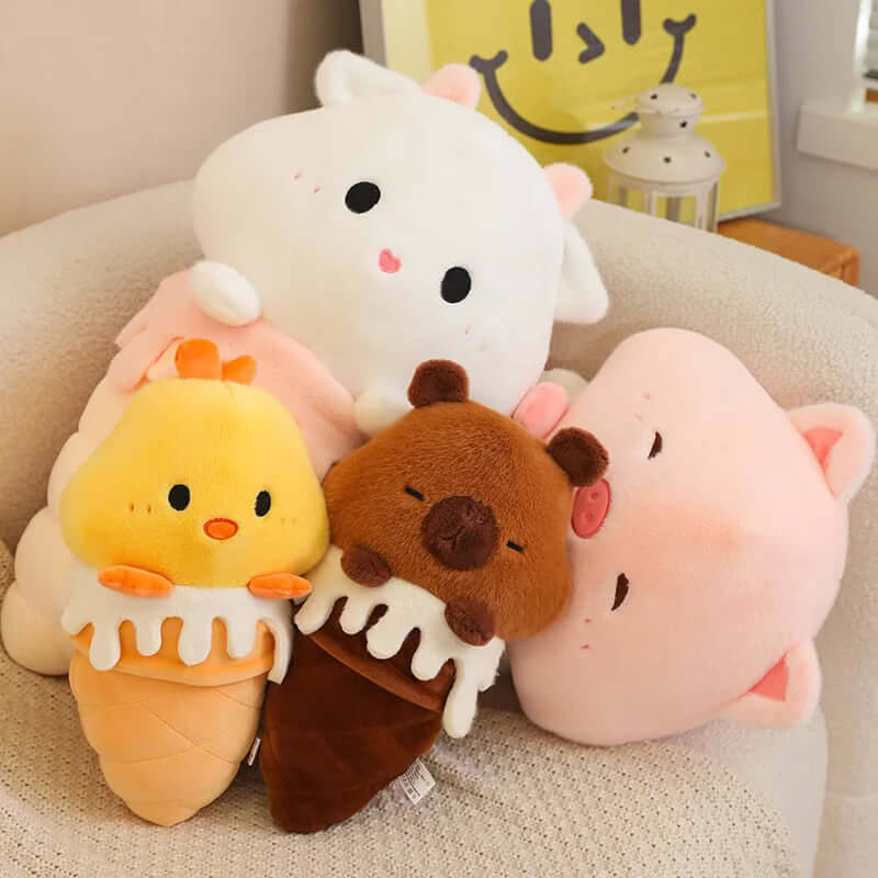 Plush Capybara Ice Cream with other ice cream plush