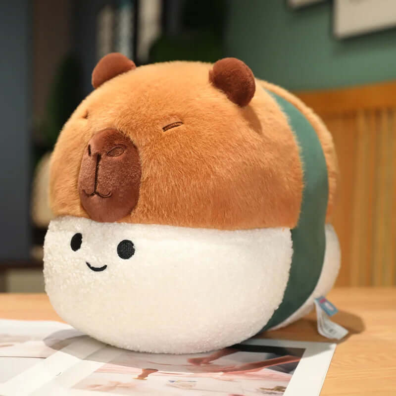 Plush capybara shaped sushi