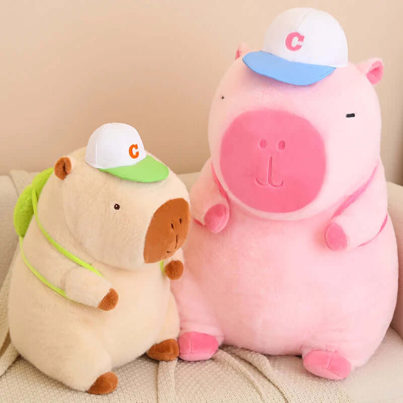 kawaii Capybaras with Cap Plushies