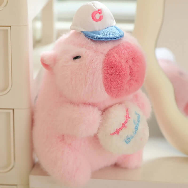 kawaii Capybaras pink with Cap Plushies