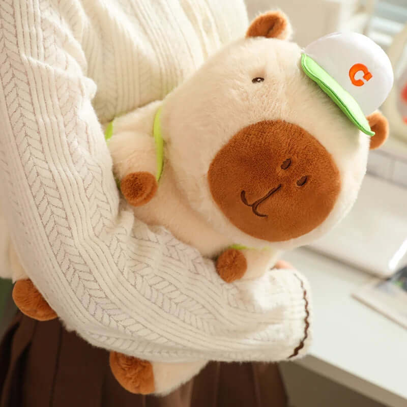 kawaii Capybaras brown and pink  with Cap Plushies